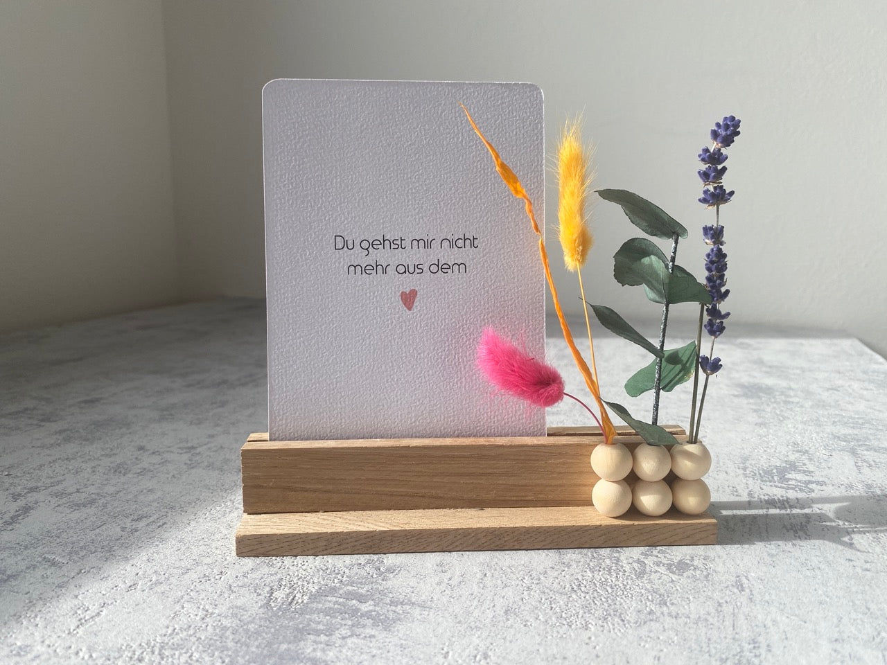 Kartenhalter mit Karte und Trockenblumen | Du gehst mir nicht... | Flowerboard