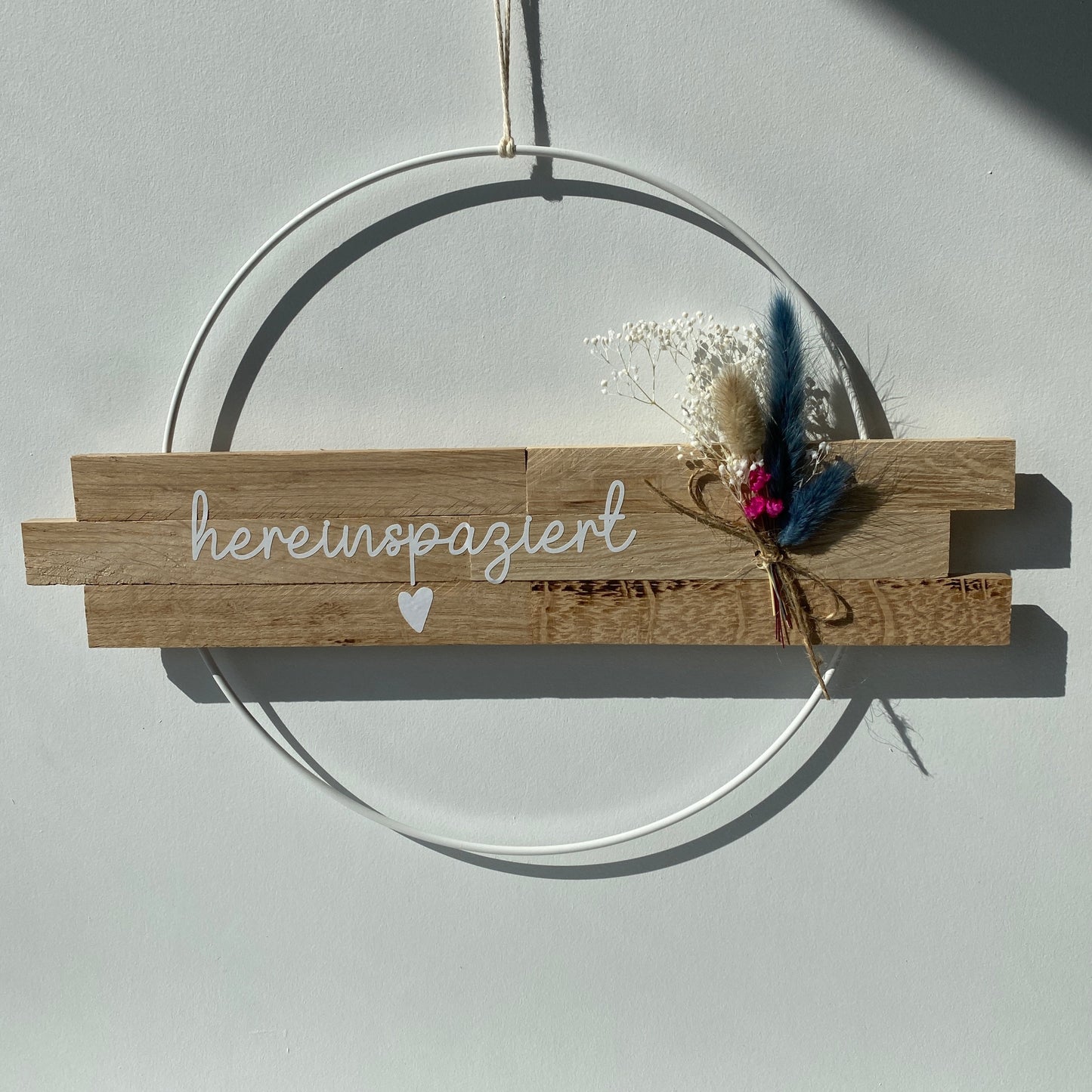 Loop | Hereinspaziert | Tür- Wanddekoration | Metallring 25 cm | Trockenblumen |