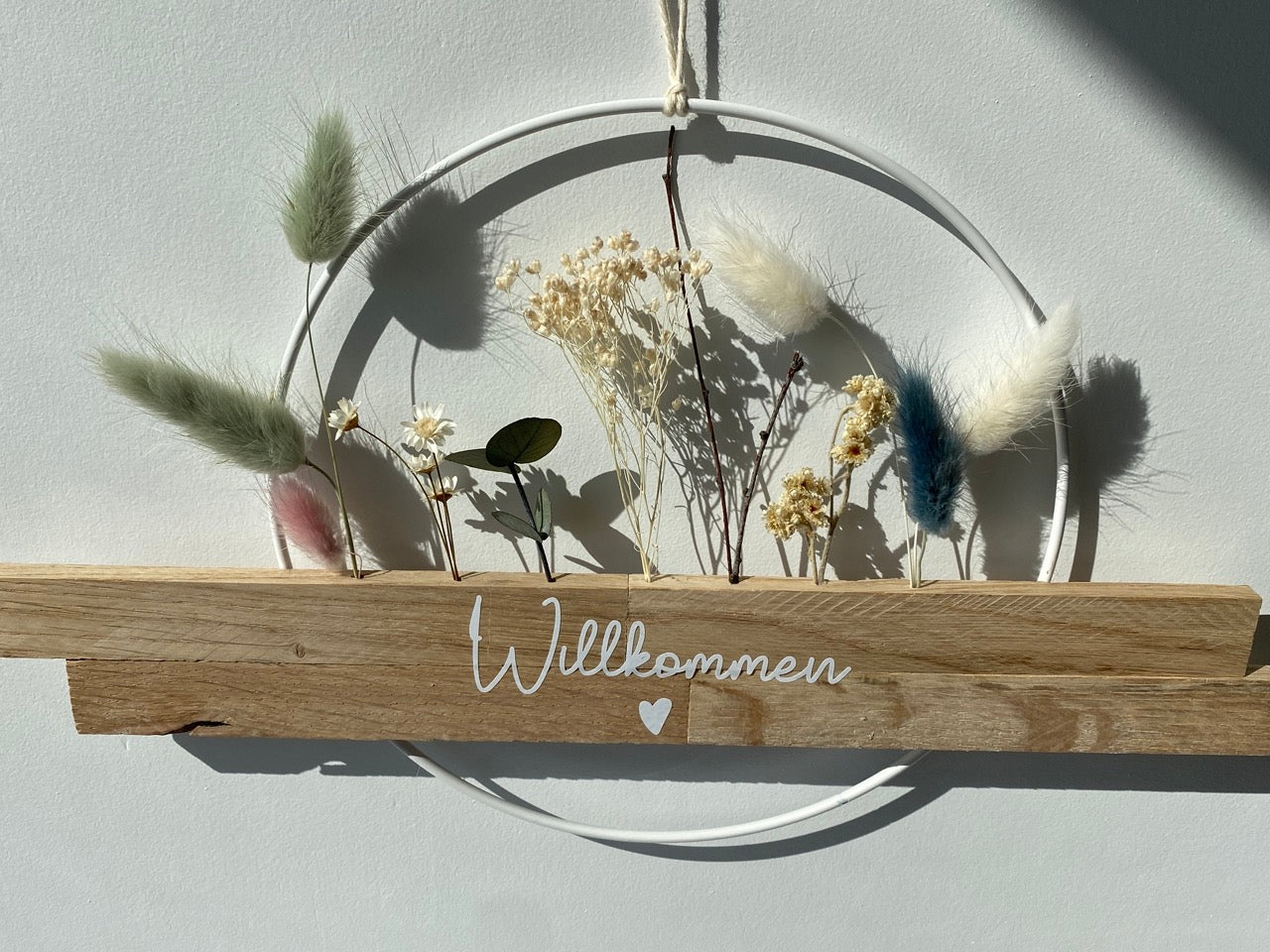 Loop | Willkommen | Metallring 20 cm | Trockenblumen |