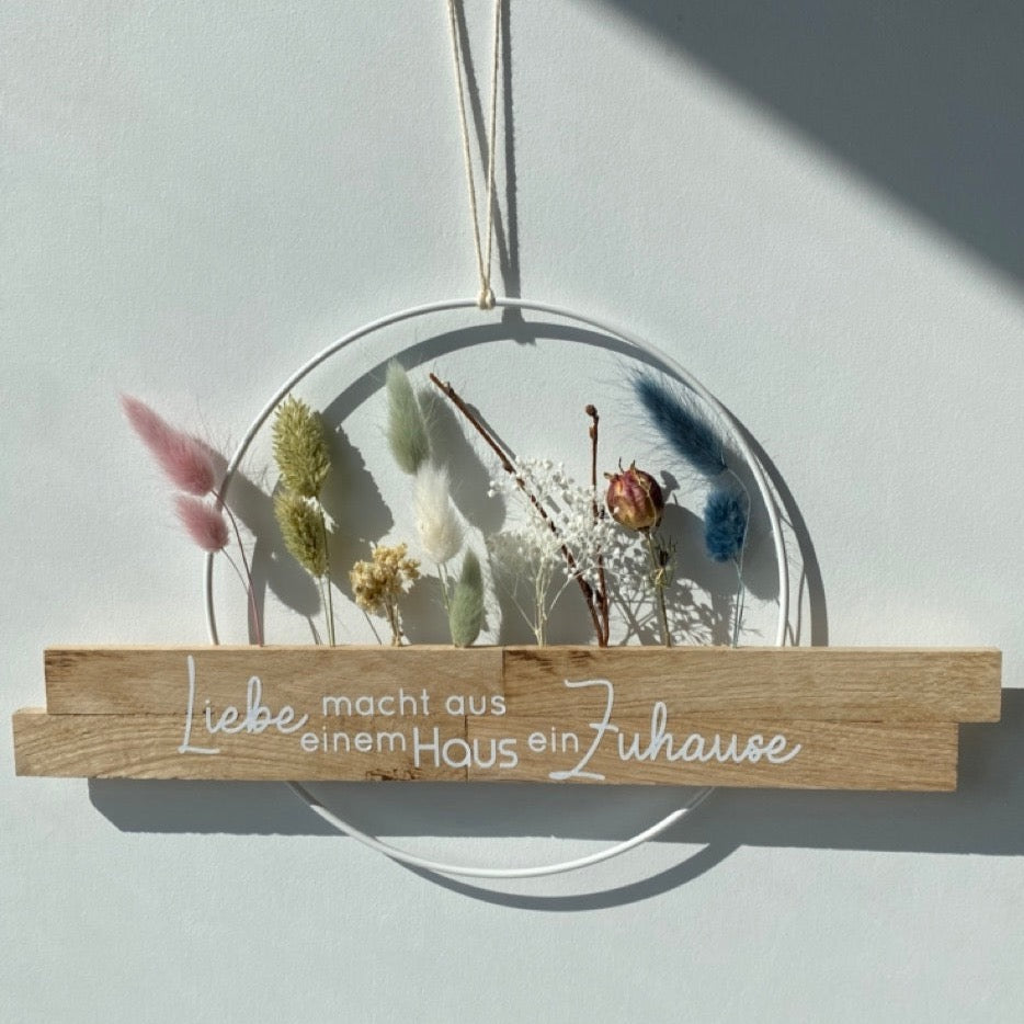 Loop | Liebe macht...| Metallring 20 cm | Trockenblumen |