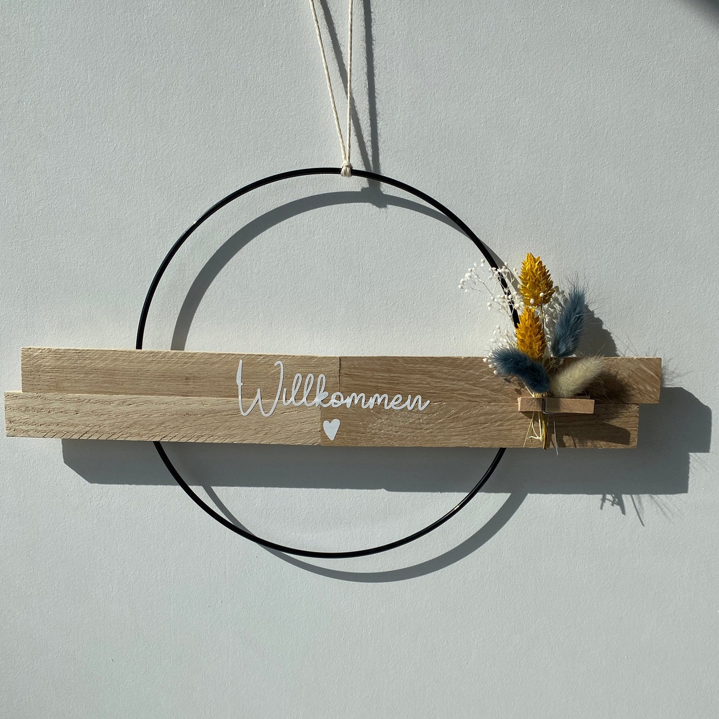 Loop | Willkommen | Metallring 20 cm | Trockenblumen |