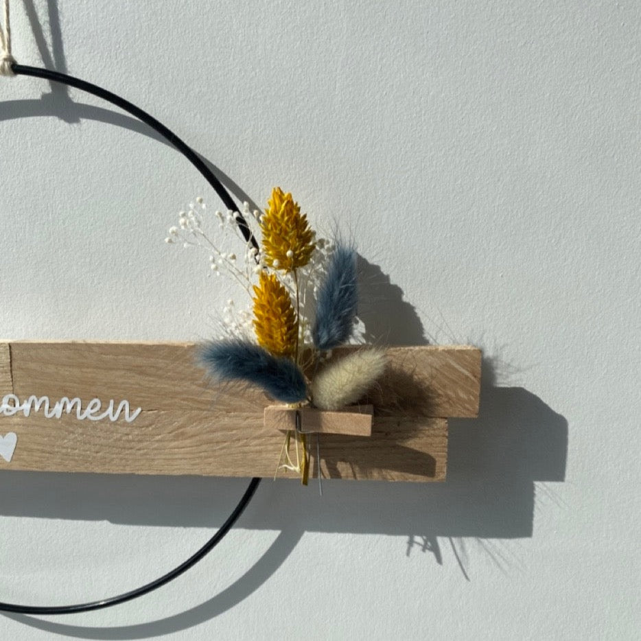 Loop | Willkommen | Metallring 20 cm | Trockenblumen |