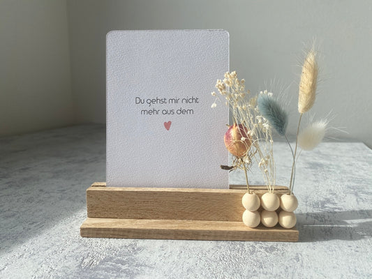 Kartenhalter mit Karte und Trockenblumen | Du gehst mir nicht... | Flowerboard