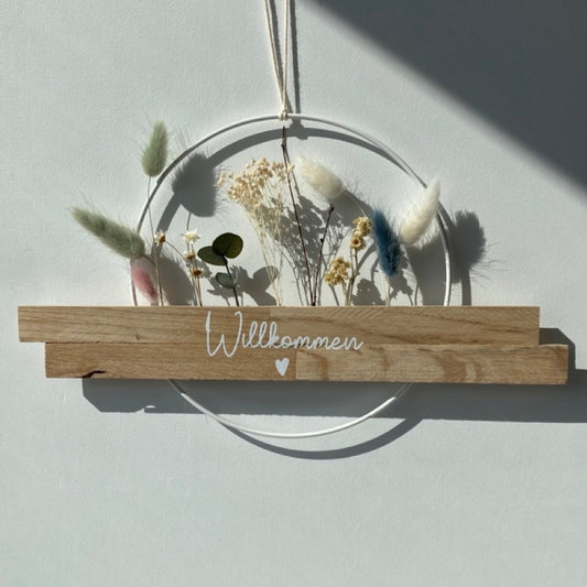 Loop | Willkommen | Metallring 20 cm | Trockenblumen |
