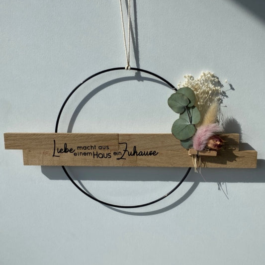 Loop | Liebe macht... | Metallring 20 cm | Trockenblumen |