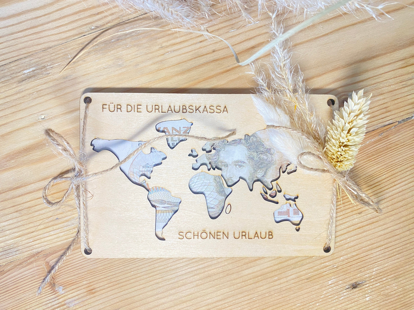 Wunscherfüller | Geschenkkarte aus Holz | Geldverpackung