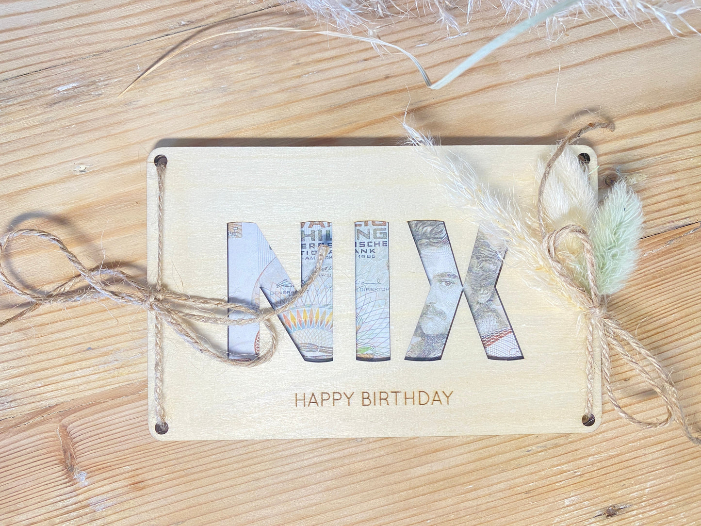 Wunscherfüller | Geschenkkarte aus Holz | Geldverpackung