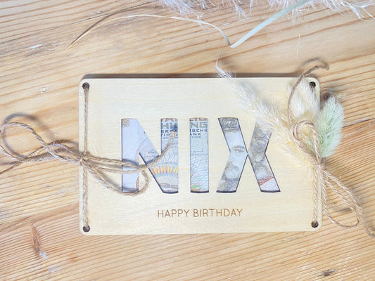Wunscherfüller | Geschenkkarte aus Holz | Geldverpackung